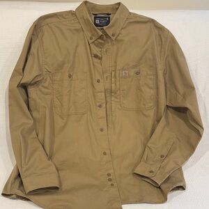 Carhartt Men's Tan Button-Down Shirt - Model TW2538-M Rugged Professional Series